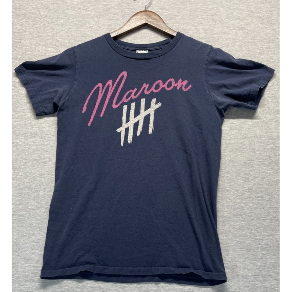 Anvil Maroon 5 Band Tee Shirt Unisex Small Navy Blue Adam Levine Music Crew Neck